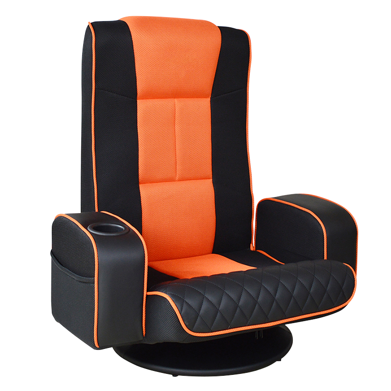 Justerbar Mesh Pu Floor Gaming Stol med mugghållare (S-0107b)