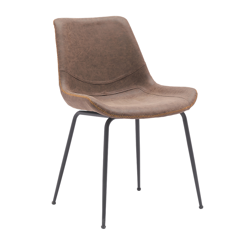 Matstolar med ben i brunt metall i mitten av ryggen accent (Y-C12)