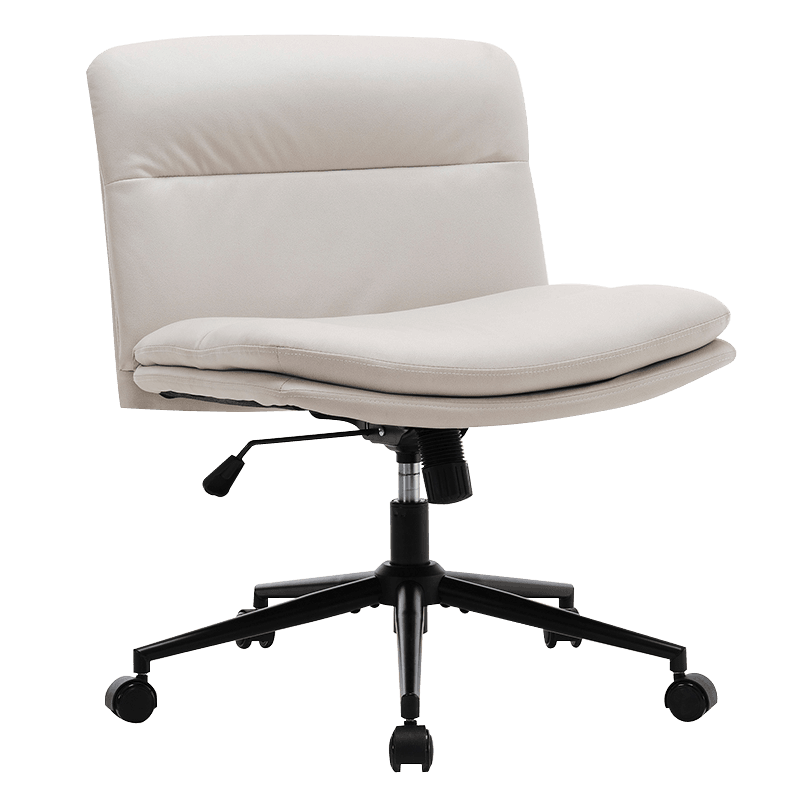 Vit bred korsbent armlös hemmakontorsstol (Y-C56)