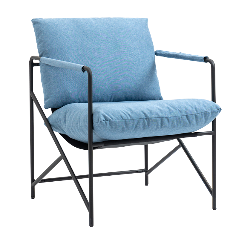 Beige metallram stoppad fritidsstol (Y-C37)