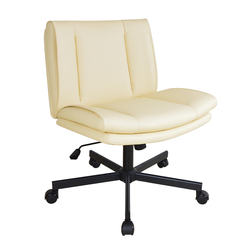 Mitten bak PU armlös bred klädd kontorsstol för fritidshem (X-5146)