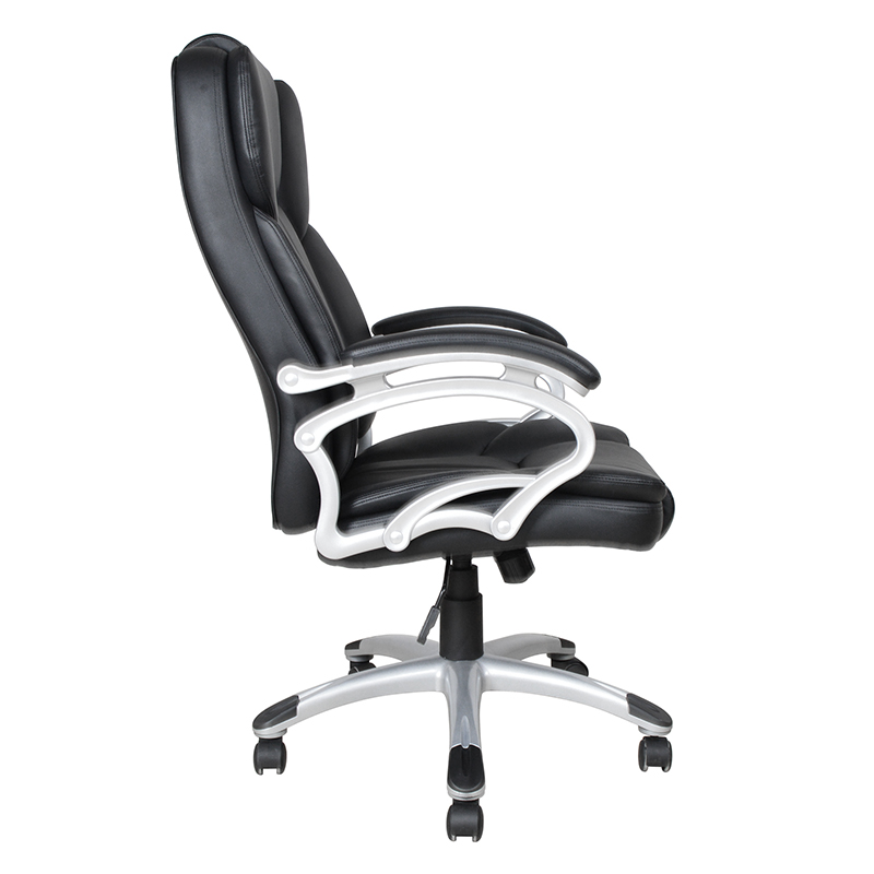 Svart hög rygg armstöd med fixerad kudde Executive Office Seat (Y-2825)