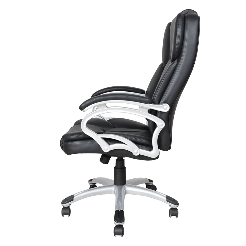 Svart hög rygg armstöd med fixerad kudde Executive Office Seat (Y-2825)