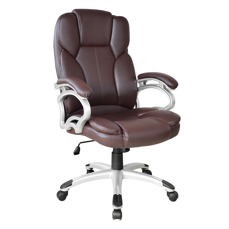 Brun hög rygg armstöd med fixerad kudde Executive Office Seat (Y-2825)