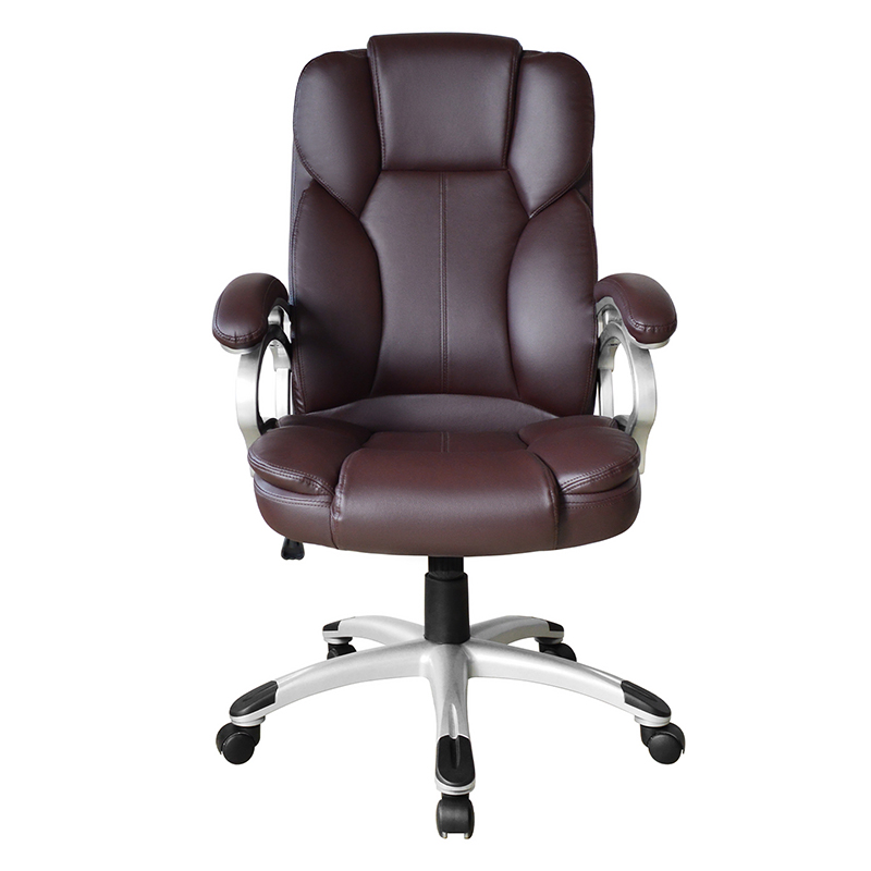 Brun hög rygg armstöd med fixerad kudde Executive Office Seat (Y-2825)