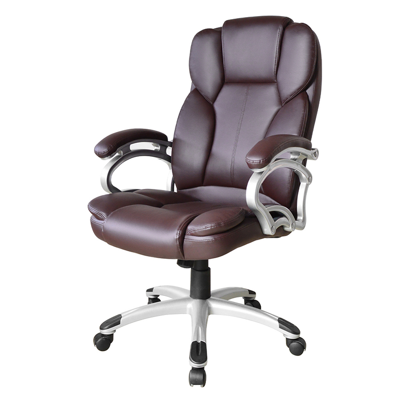 Brun hög rygg armstöd med fixerad kudde Executive Office Seat (Y-2825)