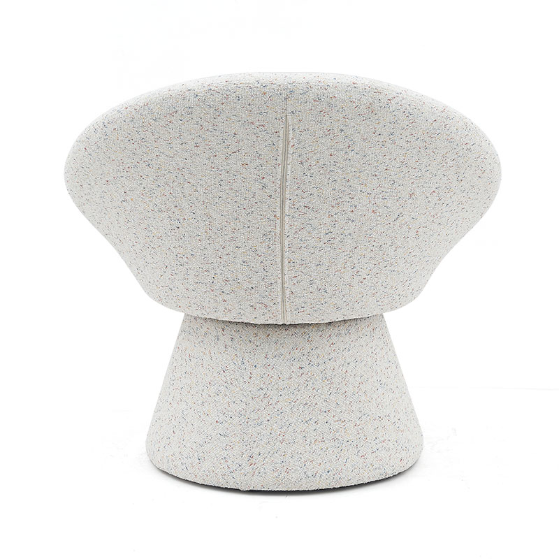 Nordic White Tyg Lazy Rund Form Vardagsrumsstol Enkelsitssoffa Accent Loungestolar med ryggstöd(GY-645)