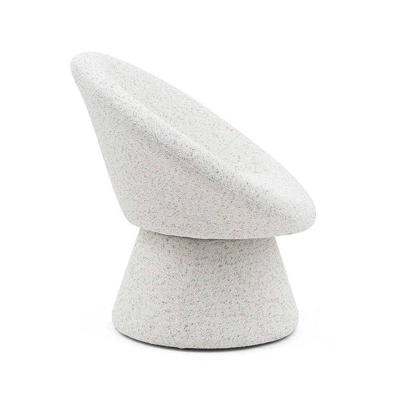 Nordic White Tyg Lazy Rund Form Vardagsrumsstol Enkelsitssoffa Accent Loungestolar med ryggstöd(GY-645)