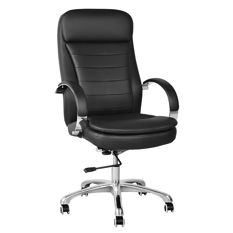 Hög rygg PU Swivel Executive Office Stol med krom armstöd (M-6115)