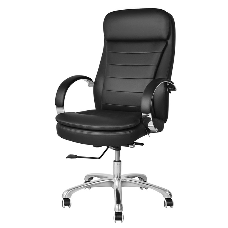 Hög rygg PU Swivel Executive Office Stol med krom armstöd (M-6115)