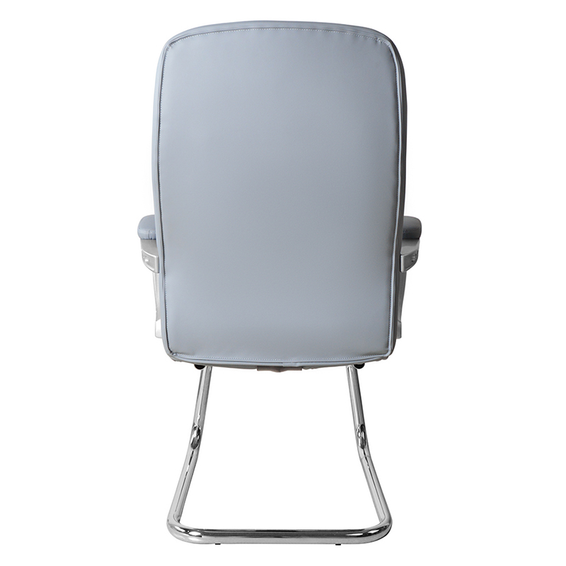 Modern högryggad konferensstol i läder med fast krombas (M-6124)