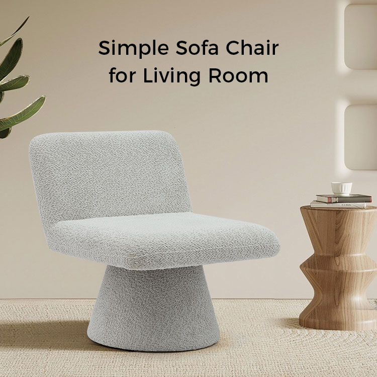 Modern grå klädd vridbar Lounge Accent Stol Tyg Vardagsrum Enkelsoffa Stol (GY-642)