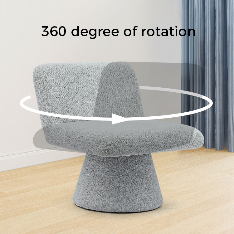 Modern grå klädd vridbar Lounge Accent Stol Tyg Vardagsrum Enkelsoffa Stol (GY-642)