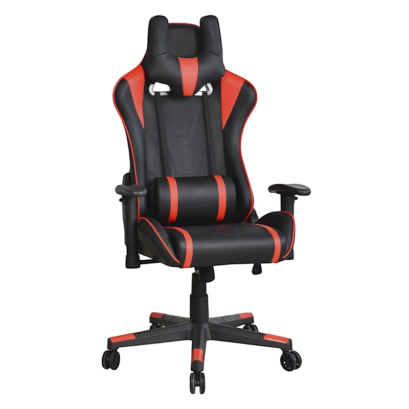 Hög rygg 2D-armstöd Justerbart Lyft Nylon Base Gaming Chair T-7118