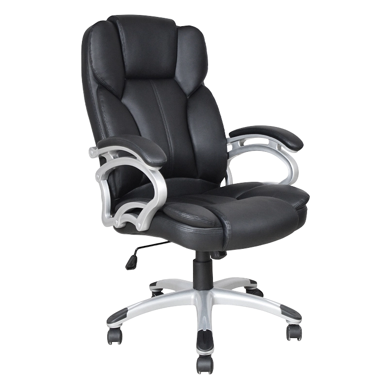 Svart hög rygg armstöd med fixerad kudde Executive Office Seat (Y-2825)