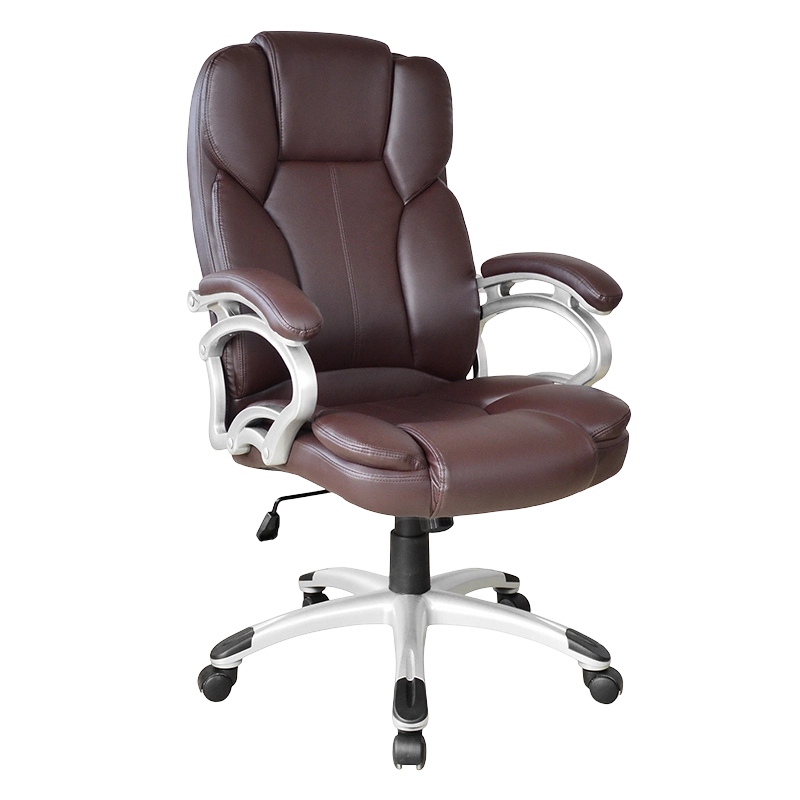Brun hög rygg armstöd med fixerad kudde Executive Office Seat (Y-2825)