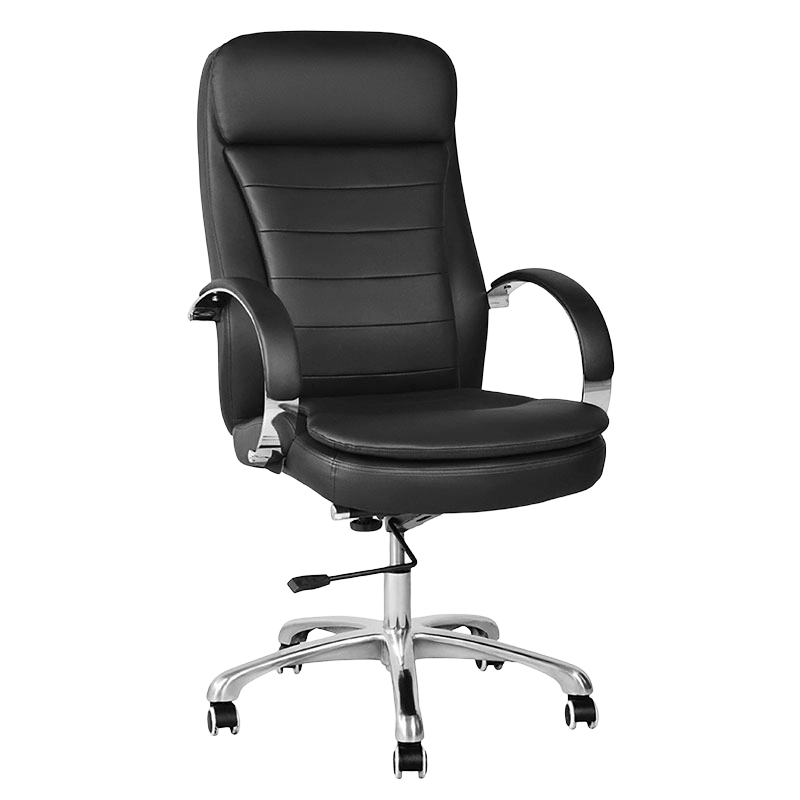 Hög rygg PU Swivel Executive Office Stol med krom armstöd (M-6115)
