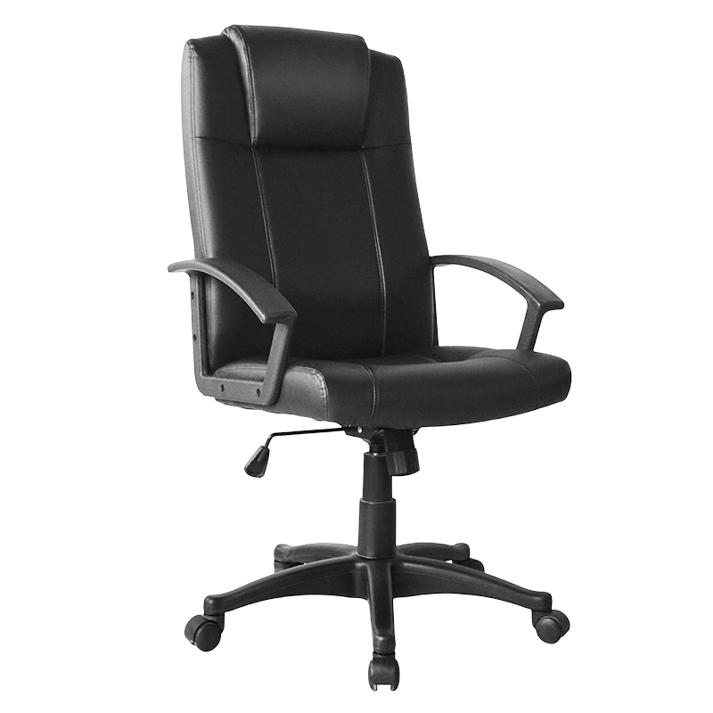 Ergonomiskt PP-armstöd Black Leather Manager Office Chair (Y-1866)